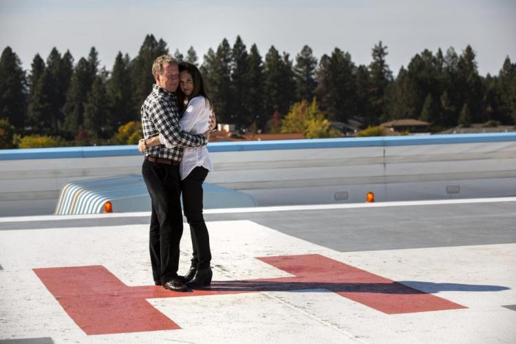 Greg & Laura Nordfelt, Kootenai Health Hospital Roof Landing Pad Where Greg Was Life Flighted on 8/15/11